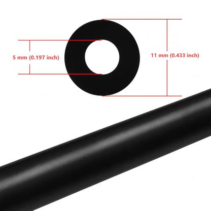 Ucreative 5FT ID 3/16" (5mm) OD 0.433" (11mm) Silicone Vacuum Hose Black - color: Black, size: 3/16" (5mm) - 5FT