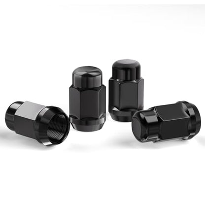 GAsupply 4pcs 1/2x20 Lug Nuts Black, 1.38" Tall 3/4" 19mm Hex Cone Seat - color: Black, size: 1/2"-20, style: 4 Pack