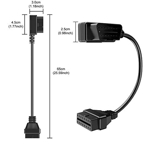 FOXWELL OBD2 OBD II 16Pin Male to Female Diagnostic Extension Convert Cable 65cm/25.59”