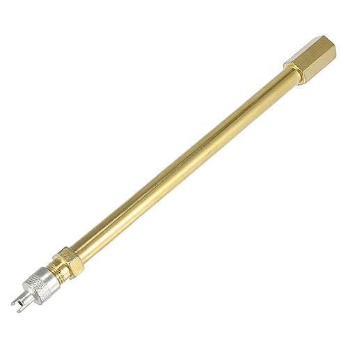 X AUTOHAUX 2pcs 140mm/5.51" Long Brass Auto Tire Valve Extension Adaptor Air Tyre Stem Extender Inflation Stright Bore for Car Truck Motorcycle Bike Scooter - size: 140mm