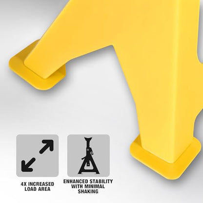 YELLOW JACKET Jack Stands 6 Ton with Double Locking and Large Foot Base for Lifting SUVS, Heavy Duty Steel, 13000 lb Capacity, 1 Pair, Yellow - color: yellow, size: 6 ton double locking and upgraded base