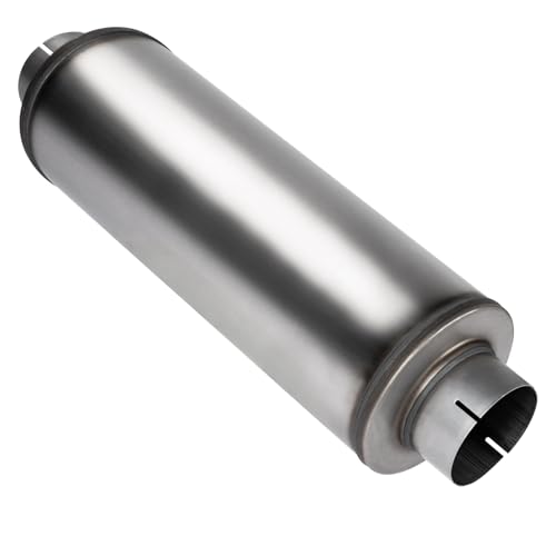 4'' Exhaust Muffler, 4'' inlet/outlet, Universal 30'' Overall Stainless Steel Straight Through Design, Resonator Muffler - size: 8"Body-4"