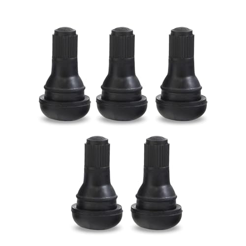 UGSHY 5 PCS Snap-in Tire Valve, TR412 Short Valve Stem, for Tubeless 0.45 Inches Rim Holes on Standard Vehicle Tires (Black) - size: 5 PCS #305