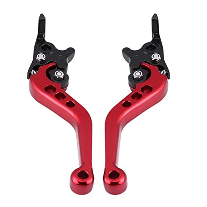 Pit Bike Brake Lever, Red Folding Aluminum Clutch Brake Lever Universal Brake Lever Handle Double Disc for GY6 Xmaximum 400, 1 Pair