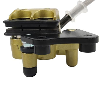 Front Disc Hydraulic Brake Master Cylinder Caliper Assembly with Brake Pad Replacement for RFZ SDG SSR Taotao Apollo 50cc 70cc 90cc 110cc 125cc Pit Dirt Bik ATV Quad Chinese Bike Parts