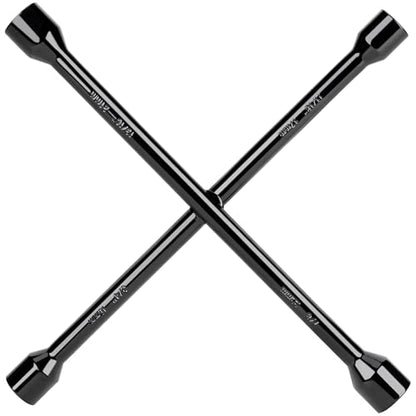 CARTMAN 14 Inch Heavy Duty 4 Way Universal Cross Lug Wrench Tire Iron - size: 14" Black (Pack of 1)