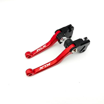 OEM Replacement Brake Clutch Levers for Kawasaki KLX110 (2002-2025) | KLX110L (2010-2025) CNC Aluminum Adjustable Handlebars | Motorcycle Control Lever Set with Easy Install (Matte, Red) - color: Red, style: Matte