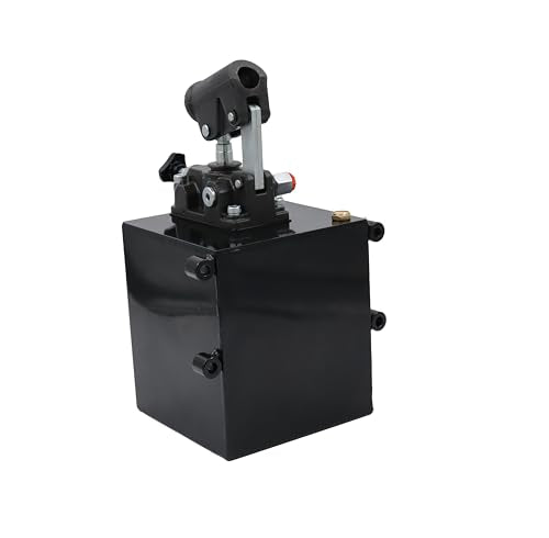 Spare Parts Holland - Single Acting Hydraulic Piston Hand Pump with Release Knob, Hand Operated Hydraulic Pump 3/8" NPTF Ports (2.7 CID 5 Qrt Tank (1.3 Gal) - size: 2.7 CID 5 Lt. tank (1.3 Gal)