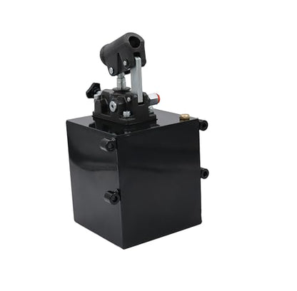 Spare Parts Holland - Single Acting Hydraulic Piston Hand Pump with Release Knob, Hand Operated Hydraulic Pump 3/8" NPTF Ports (2.7 CID 5 Qrt Tank (1.3 Gal) - size: 2.7 CID 5 Lt. tank (1.3 Gal)