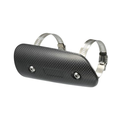 Muffler Heat Guard with Clamp/Exhaust Pipe Head Shield Cover for Motorcycle/Heat Insulation Carbon Fiber 145x62mm / 1 Set Black Auto Accessories