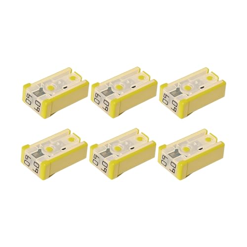 Mini Slotted Car Cartridge Fuse Kit, 6PCS 60A 32V MCASE Shaped Low Profile Vehicle Cartridge Fuse Assortment Kit, Automotive Replacement Accessories, Universal for SUV RV Truck - color: 60A
