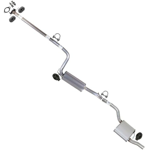 Exhaust Center and Rear Muffler Compatible for 2000-2004 Ford Focus 2.0L | Stainless Steel | Northeastern Exhaust | Free Hangers, Gasket, Clamp and Bolts & Nuts | Direct-Fit Replacement