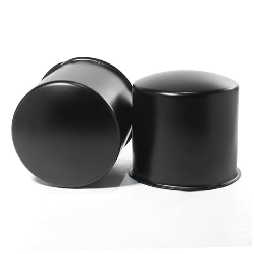2Pcs 5.15" OD 4.89" H Domed Style Trailer Wheel Center Caps for Rim - color: Matt Black, size: 5.15" OD 4.89" H