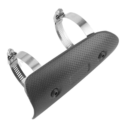 Exhaust Heat Shield, Universal Dry Carbon Fiber Exhaust MidPipe Heat Shield Guard Protector Kit Replacement Accessories for Motorcycle