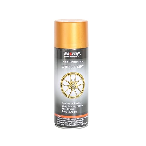 EASTUP Premium Metallic Acrylic Enamel Wheel Paint Maya Orange Gold Color- Brilliant Finish, High Durability, Fade-resistant, Quick Drying Rim Coating Spray Paint. - color: 19#2596-Maya Gold