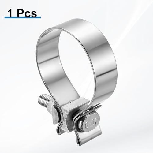 HARFINGTON 410 Stainless Steel Exhaust Clamp 2.56" Butt Joint Narrow Band Muffler Seal Exhaust Narrow Lap Butt Clamps for Pipes Muffler Converters System Repair, Silver - size: Range 65-74 mm, Band Width 22mm
