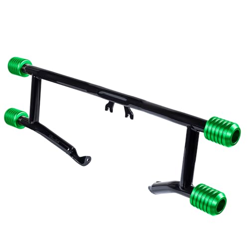 Advanblack Protek Two Step Highway Peg Crash Bar with CNC Slider Fit for 2014-2025 Harley Touring Road Glide Street Glide Electra Glide – Engine Guard Performance Upgrade (Green CNC) - color: Green CNC
