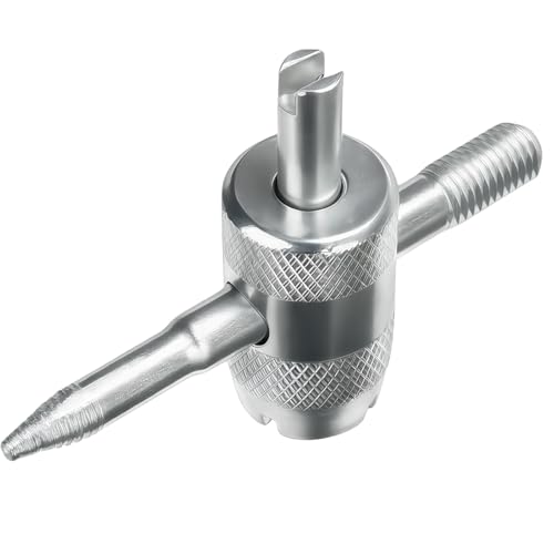 4-Way Valve Core Removal Tool, 4-in-1 Tyre Tire Valve Core Tool, Universal Tire Stem Removal for Car Motorcycle Bicycle Automotive Repair, 1 Pack
