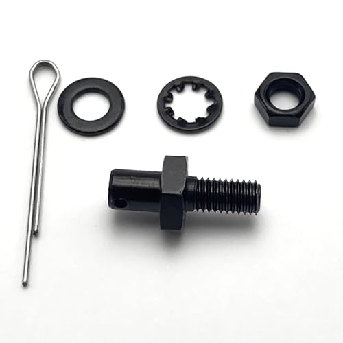 Throttle Cable Adapter Stud Kit with Bracket & Ends #8009 | Compatible with 1977+ Chevrolet (Includes Nut, Washers, Cotter Pin) - color: Black 2 pack