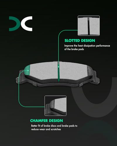 SCITOO Ceramic Disc Brake Pads Kits 8pcs For Chevy For Camaro 1998-2002 - size: Front D749 & Rear D750