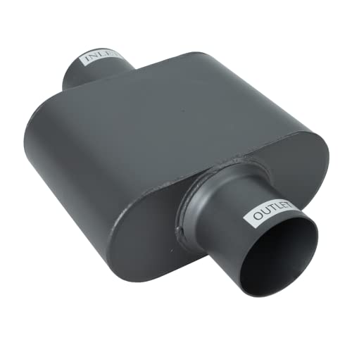 Pair of Single Chamber Performance Race Muffler 3" Center/Center Universal Steel Muffler (3 Inch) - size: 3 Inch