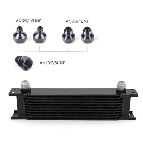 10 Row AN10-10AN Stacked Plate Oil Cooler Aluminium Alloy - color: Oil Cooler, size: 10 Row-BK
