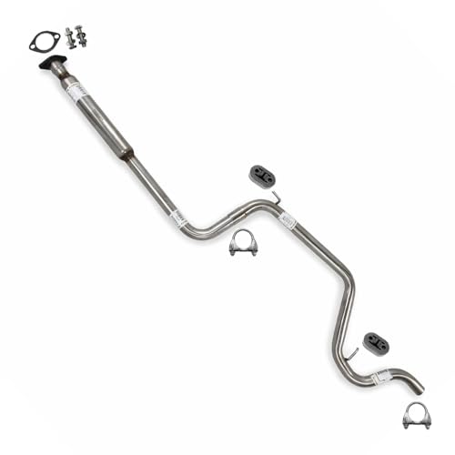 Exhaust Resonator Pipe Compatible with Buick Century 1997-2002 3.1L | Stainless Steel | Northeastern Exhaust | Includes Gasket, Clamps, Hangers, Bolt Kit | Direct-Fit Replacement