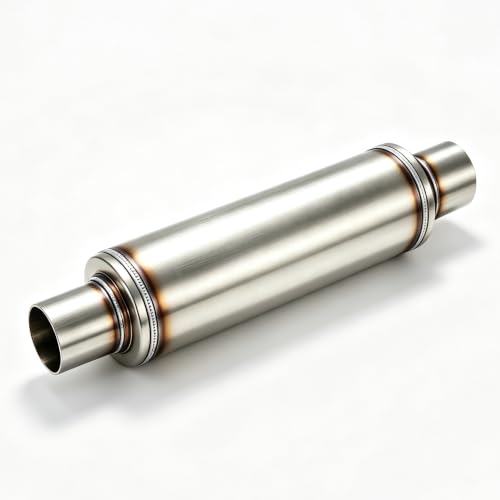 3 inch Inlet and Outlet stainless steel straight-Through Perforated Core Universal Performance Muffler,Fit for All Cars and Trucks - Deep Low Exhaust Tone - size: 3in
