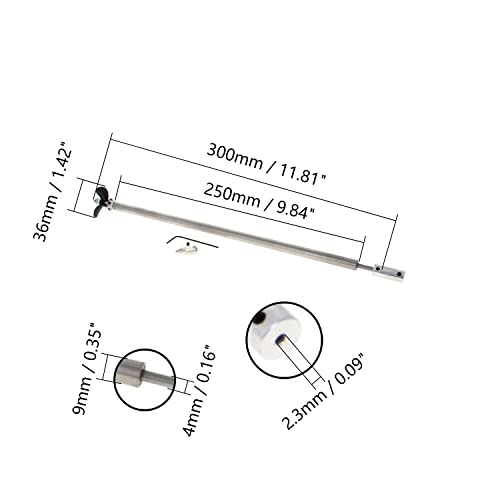 Fielect Drive Shaft w Propeller and Universal Joint for RC Boat, L300mm Shaft, L250mm Sleeve, D36mm Propeller, Fit for 2.3mm Motor Shaft - color: 2.30mm 30cm 25cm