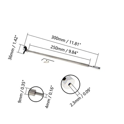 Fielect Drive Shaft w Propeller and Universal Joint for RC Boat, L300mm Shaft, L250mm Sleeve, D36mm Propeller, Fit for 2.3mm Motor Shaft - color: 2.30mm 30cm 25cm
