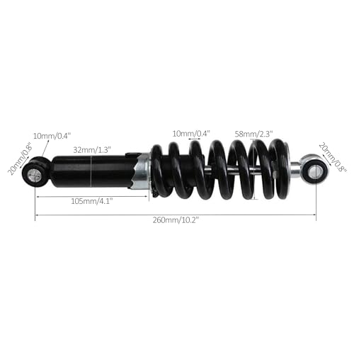 2 Pack of 260mm 10.2'' Rear Shock Absorber Suspension Sensa-Trac Load for Dirt Pit Bike Motorcycle 1200LBS - size: 260mm 10.2''