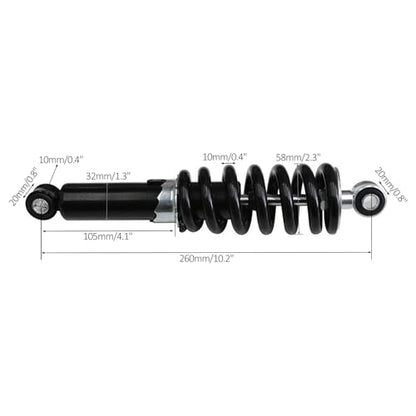2 Pack of 260mm 10.2'' Rear Shock Absorber Suspension Sensa-Trac Load for Dirt Pit Bike Motorcycle 1200LBS - size: 260mm 10.2''