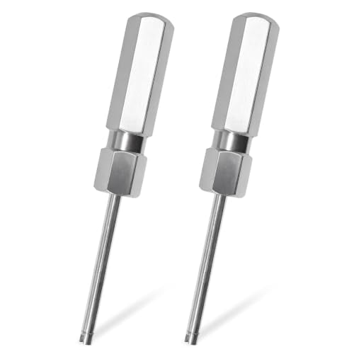 2 PCS Valve Core Removal Tool Set, Magnetic Car Tire Stem Puller Rustproof Stainless Steel Screwdriver, Heavy Duty Valves Stem Core Remover & Installer for Most Vehicles