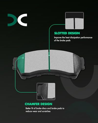 SCITOO Ceramic Brake Pads Kits,8pcs Brakes Pads Set For Ford Fusion 2006-12 - size: Front D1164 & Rear D1161