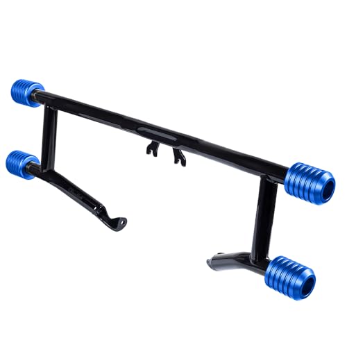 Advanblack Protek Two Step Highway Peg Crash Bar with CNC Slider Fit for 2014-2025 Harley Touring Road Glide Street Glide Electra Glide – Engine Guard Performance Upgrade (Blue CNC) - color: Blue CNC