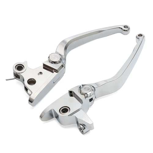 Motorcycle Levers Brake Clutch Handle Lever Adjustable Fit for Harley 2021-later Touring Road King Electra Glide Road Glide Street Glide Trike (Long, Chrome) - color: Chrome, style: Long