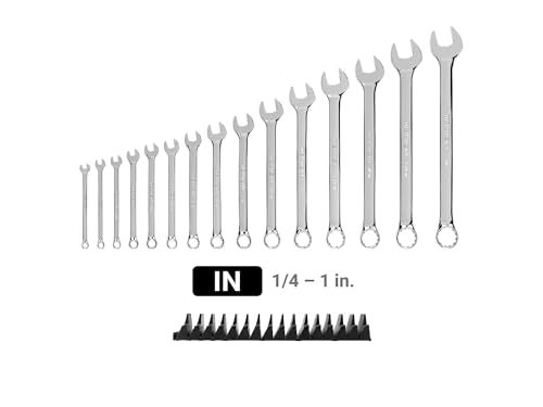 TEKTON Combination Wrench Set, 15-Piece | WCB95102 - size: 15-Piece (1/4-1 in.), style: Modular Wrench Organizer