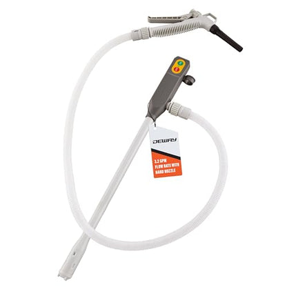 Deway Stick Fuel Pump, Trigger Nozzle, 51in Clear Hose, 4-AA, 3.2 GPM - style: Hand-Trigger Nozzle