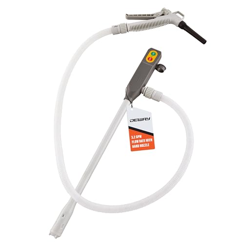 Deway Stick Fuel Pump, Trigger Nozzle, 51in Clear Hose, 4-AA, 3.2 GPM - style: Hand-Trigger Nozzle