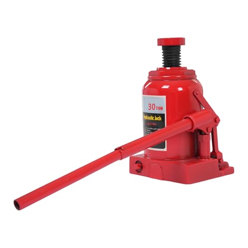 Hydraulic Bottle Jack, Hydraulic Stubby Low Profile Bottle Jack 30 Ton (66,138 lbs) - Compact 9.25" Height Alloy Steel Cylinder Jack for Automotive, Industrial & Equipment Lifting