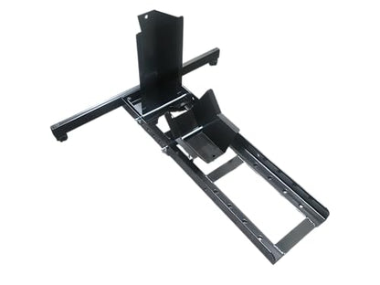 MaxxHaul Motorcycle Wheel Chock Heavy‑Duty Steel Front Tire Stand Fits 15" to 22" Wheels Self Locking Cradle for Trailers Garages and Shops 1800 lb Capacity Black Powder Coat (70271)