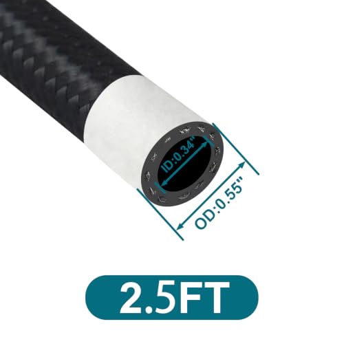 Assembled 6AN Fuel Line Kit CPE with Fittings(90°+90°), 2.5FT - size: 2.5ft(90°+90°)