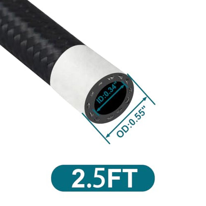 Assembled 6AN Fuel Line Kit CPE with Fitting(0°+90°), 2.5FT - size: 2.5ft(0°+90°)