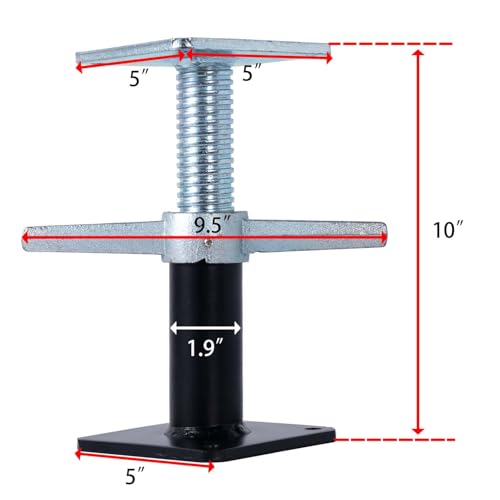 2 PCS Basement Floor Jack, 6.5''-10'' Adjustable House Jack for Lifting and Supporting Beam, Load Capacity 10000 LB