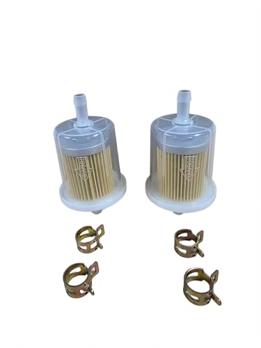 2PCS Inline Fuel Filter With Clamp 5007335 Fits OEM Evinrude Johnson BRP Fuel Filter Marine Outboard Engine 40 50 60 65 75 90 115 150 175 200 HP