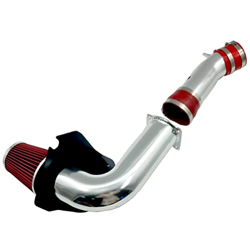 3-Inch Cold Air Intake Kit with Heat Shield + Filter Compatible for Ford Mustang 3.8L V6 Engine 1999-2004 Automatic and Manual Transmission (Red) - style: Red