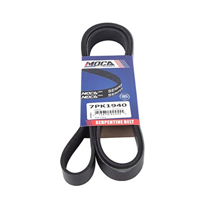 MOCA 7PK1940 EPDM Serpentine Belt fits 2007-2009 for Scion tC 2.4L, 2004-2006 for Toyota Solara 2.4L 2362CC l4 Gas DOHC, 2004-2006 for Toyota Camry 2.4L 2362CC l4 Gas DOHC - size: 7PK1940