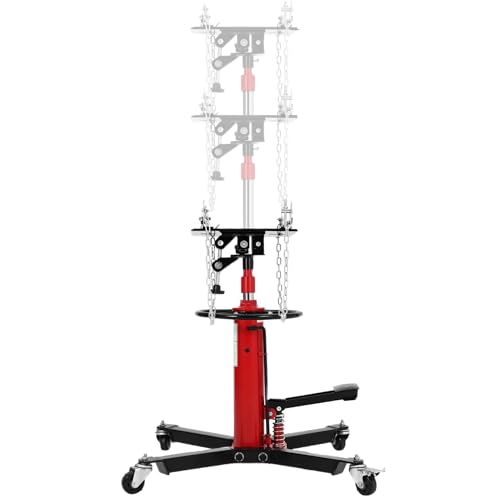 Transmission Jack, 1100 lbs 1/2 Ton, 34"-68" Lifting Range, 2-Stage High Lift Hydraulic Telescopic Jack, Garage Transmission Jack Stand for Car Lift with Foot Pedal and 360° Swivel Wheel