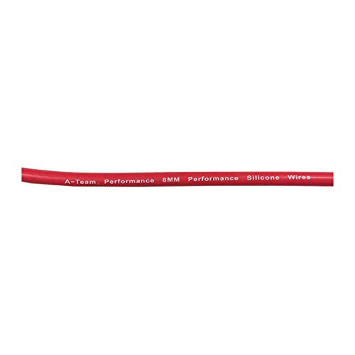 A-Team Performance 8.0 mm Red Silicone Spark Plug Wire Set - Straight & 90° Silicone Boots & Coil Wire - 6 Leads, Compatible with AMC/Jeep 199-282 Straight-6 Engines