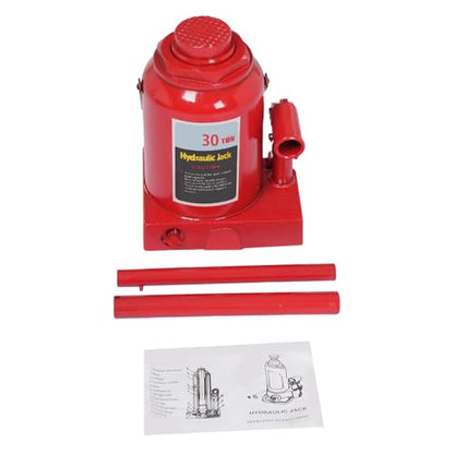Hydraulic Bottle Jack, Hydraulic Stubby Low Profile Bottle Jack 30 Ton (66,138 lbs) - Compact 9.25" Height Alloy Steel Cylinder Jack for Automotive, Industrial & Equipment Lifting